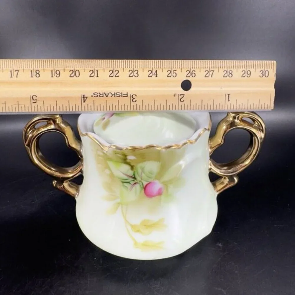 Vintage Lefton Hand Painted Sugar And Creamer Set 2 W Original Stickers Japan‎